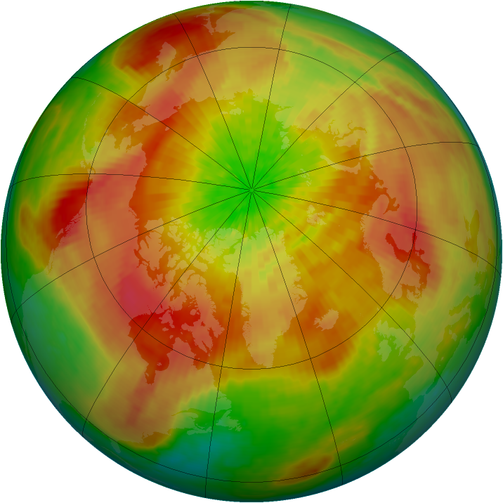 Arctic ozone map for 31 March 2003
